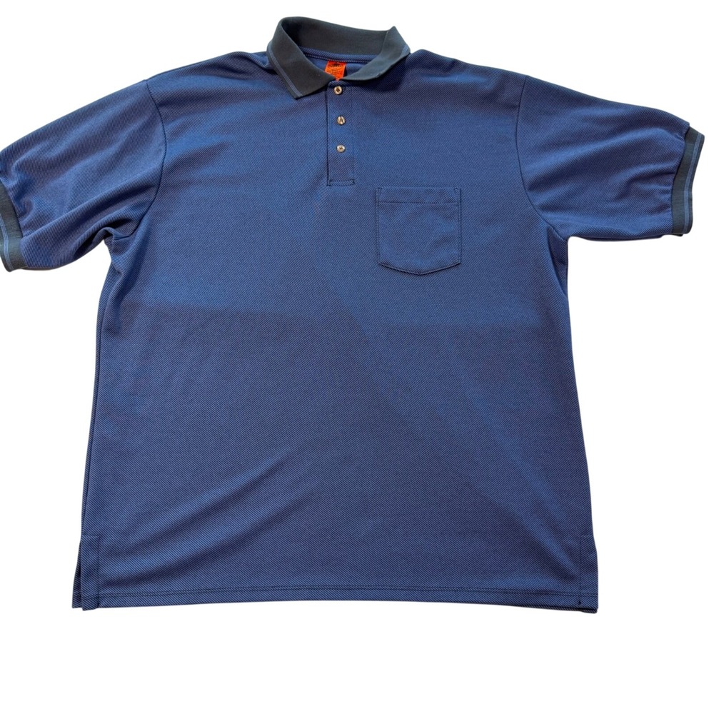 Red Kap Mens Navy Blue Workwear Polo Shirt Short Sleeve Pocket SK52NV2 XL